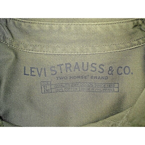 Levi Strauss & CO Phantom Racing Shirt Green Embroidered Khaki Long Sleeve L - Picture 7 of 7